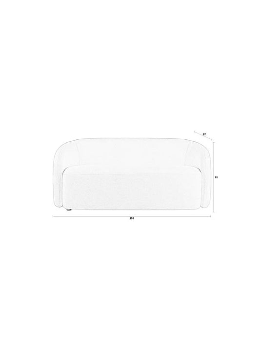 2-Zitsbanken Sofa Len Polyester, Pine hout Wit 87x181 cm-2-Zitsbanken-Creating Home