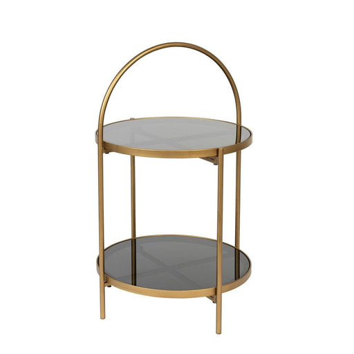 2de kans Bijzettafel Maeve | metaal met Glas | Goud-Bijzettafels-Creating Home