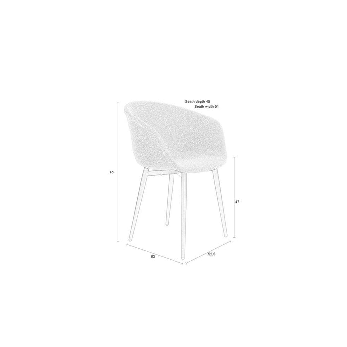 2de kans Stoel Charly | Beige | met zwarte poten-Eetkamerstoelen-Creating Home