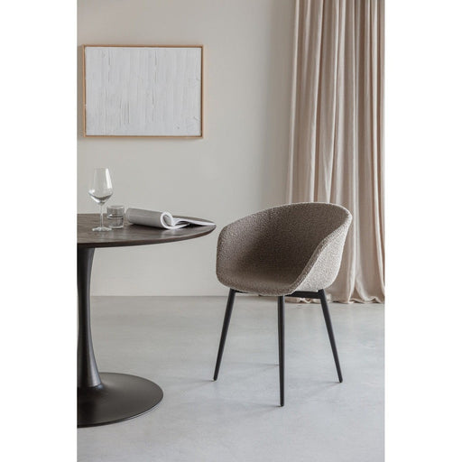 2de kans Stoel Charly | Beige | met zwarte poten-Eetkamerstoelen-Creating Home