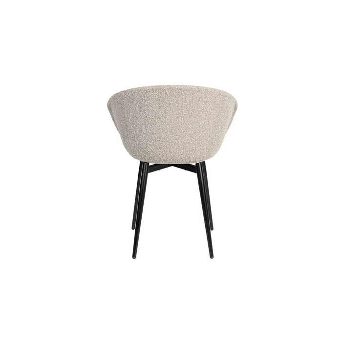 2de kans Stoel Charly | Beige | met zwarte poten-Eetkamerstoelen-Creating Home