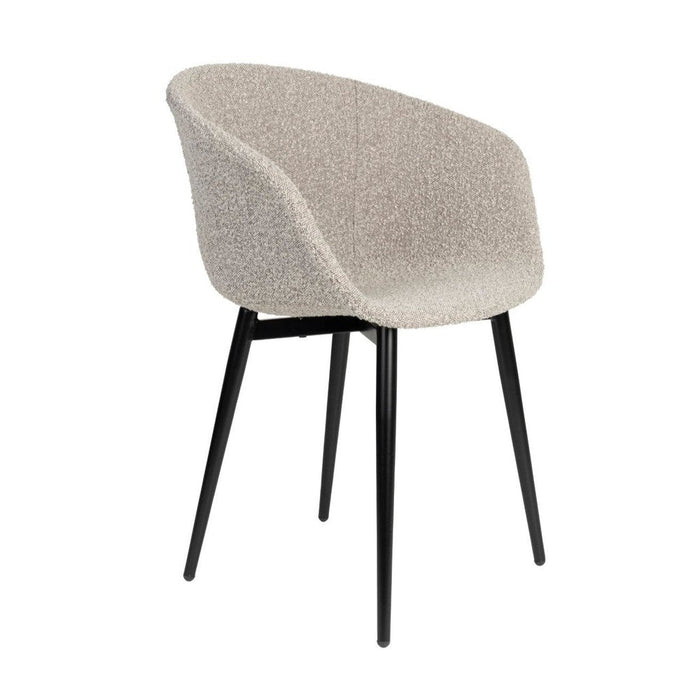 2de kans Stoel Charly | Beige | met zwarte poten-Eetkamerstoelen-Creating Home