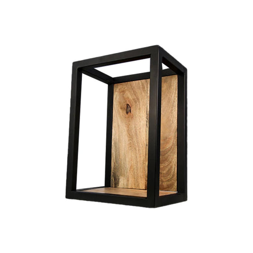 2de kans Wandbox Levels -25x18x35-Naturel/Zwart-Mango/Metaal-Wandplanken-HSM Collection