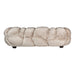 Beige 3-zitsbank Nubibus van PTMD met zachte polyester bekleding en een uniek organisch, gewatteerd design.