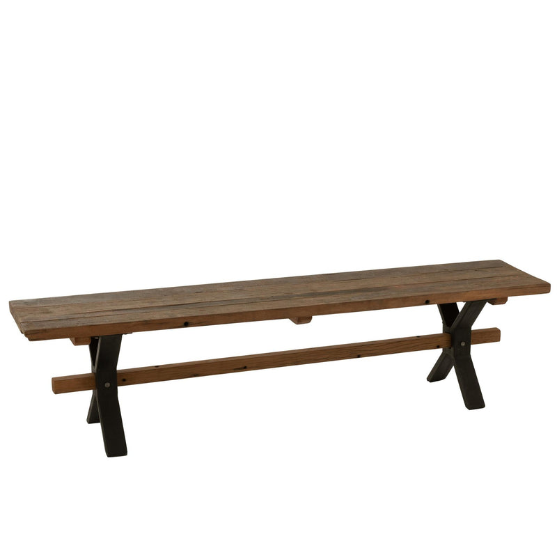 3-zitsbank Bruin Recycled hout 35x180 cm-3-Zitsbanken-J-Line