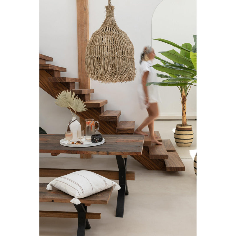 3-zitsbank Bruin Recycled hout 35x180 cm-3-Zitsbanken-J-Line