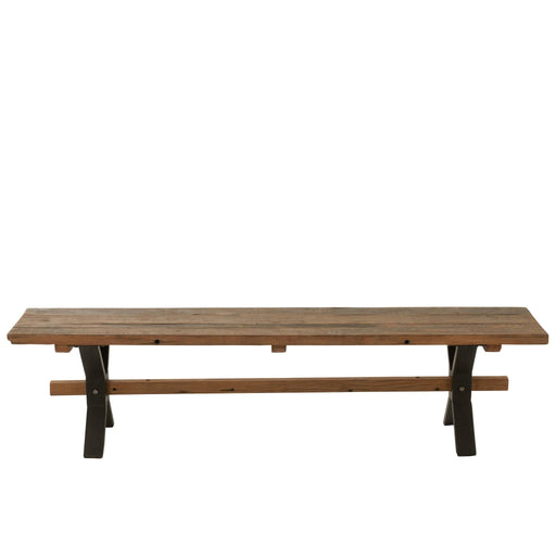3-zitsbank Bruin Recycled hout 35x180 cm-3-Zitsbanken-J-Line