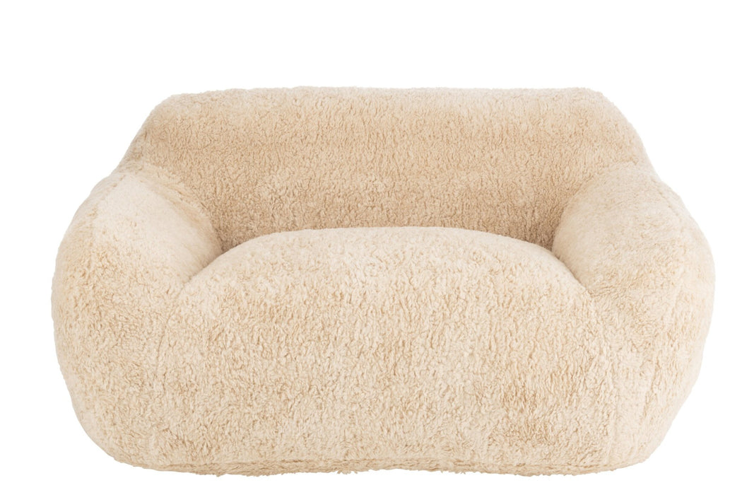 3-Seater Sofa Cream Polyester L 110x152 cm - Cream/Ivory - 46452