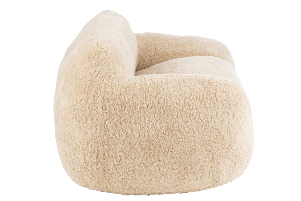 3-Seater Sofa Cream Polyester L 110x152 cm - Cream/Ivory - 46452