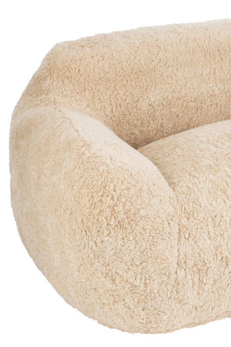 3-Seater Sofa Cream Polyester L 110x152 cm - Cream/Ivory - 46452