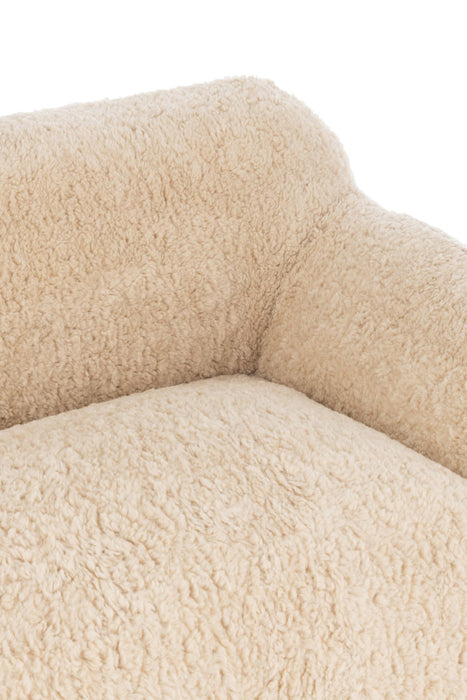 3-Seater Sofa Cream Polyester L 110x152 cm - Cream/Ivory - 46452