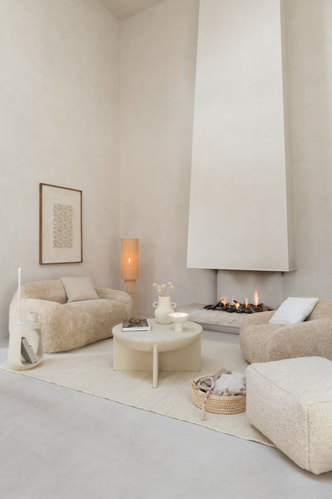 3-Seater Sofa Cream Polyester L 110x152 cm - Cream/Ivory - 46452
