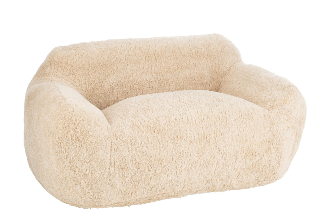 3-Seater Sofa Cream Polyester L 110x152 cm - Cream/Ivory - 46452