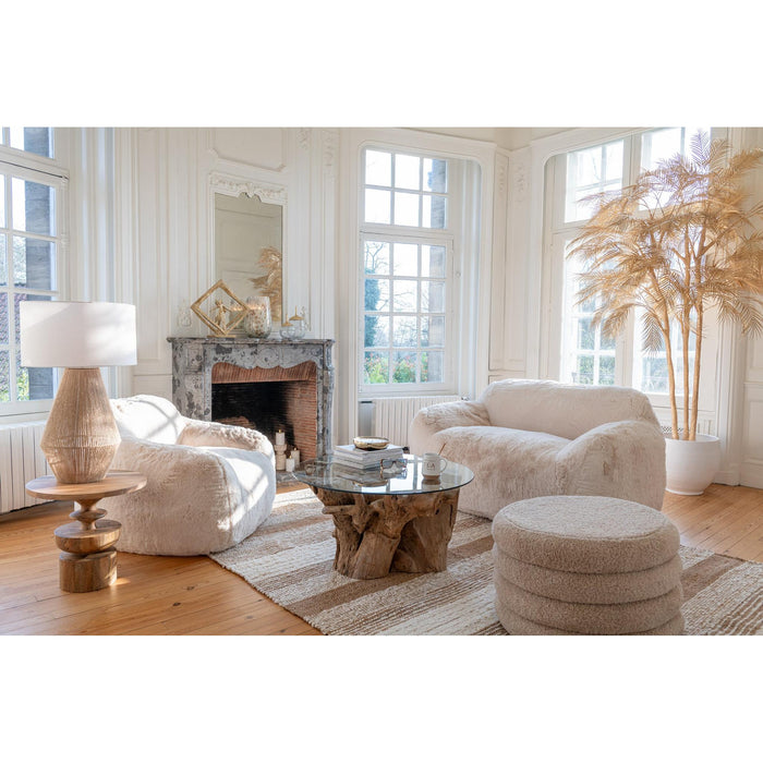 3-zitsbank Crème Polyester S 98 cm - Crème/ivoor-3-Zitsbanken-J-Line