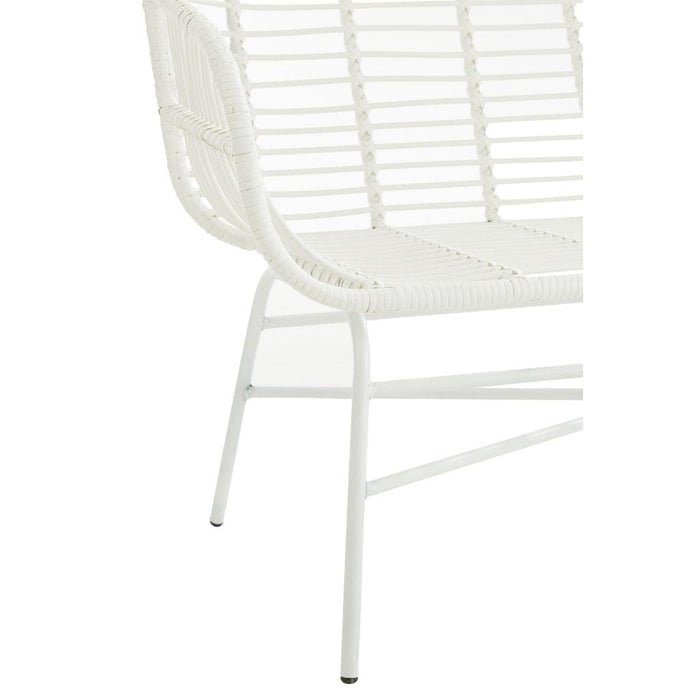 3-zitsbank Wit Ijzer 65x128 cm-3-Zitsbanken-J-Line