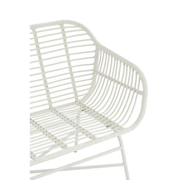 3-zitsbank Wit Ijzer 65x128 cm-3-Zitsbanken-J-Line