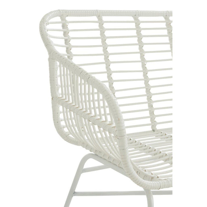 3-zitsbank Wit Ijzer 65x128 cm-3-Zitsbanken-J-Line