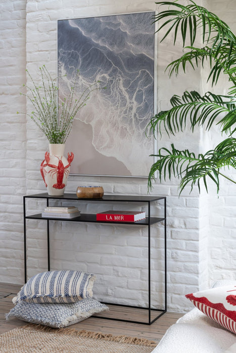 Bijzettafel Zwart ijzer Rechthoekig 35x105 cm