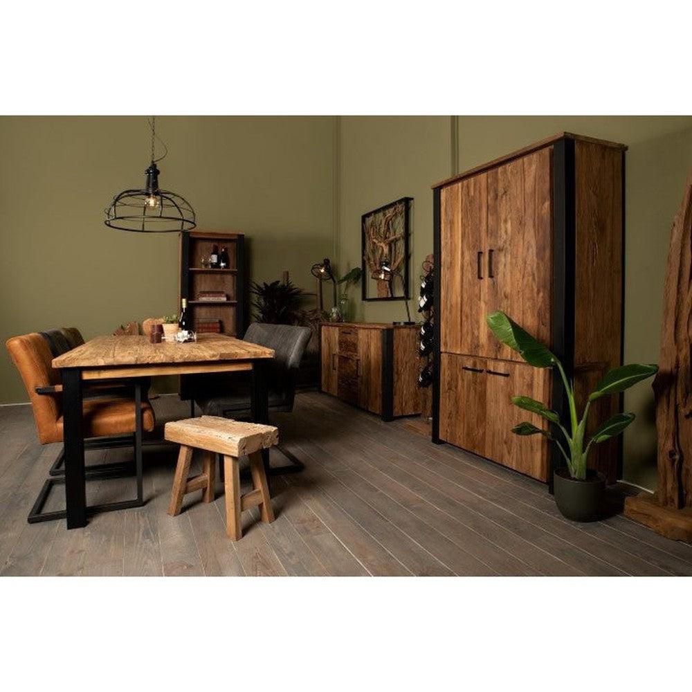 8768329154847-5-Wandkast-Atlanta-120x45x190-Naturelzwart-Teakmetaal-Storage-cupboards-HSM-Collection-5