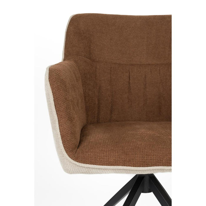 Armchair Daley Beige/Brown-Eetkamerstoelen-Creating Home