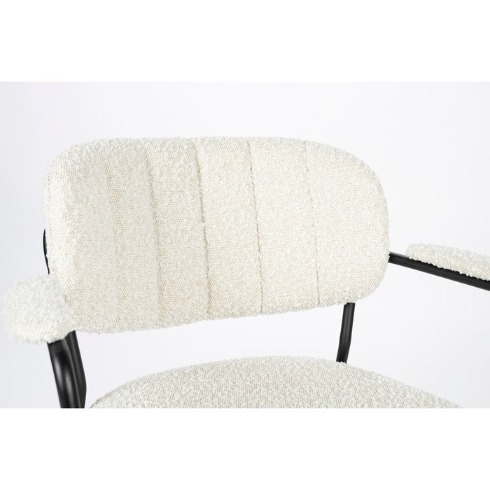 Armstoel Jolien Black/Bouclé-Eetkamerstoelen-Creating Home