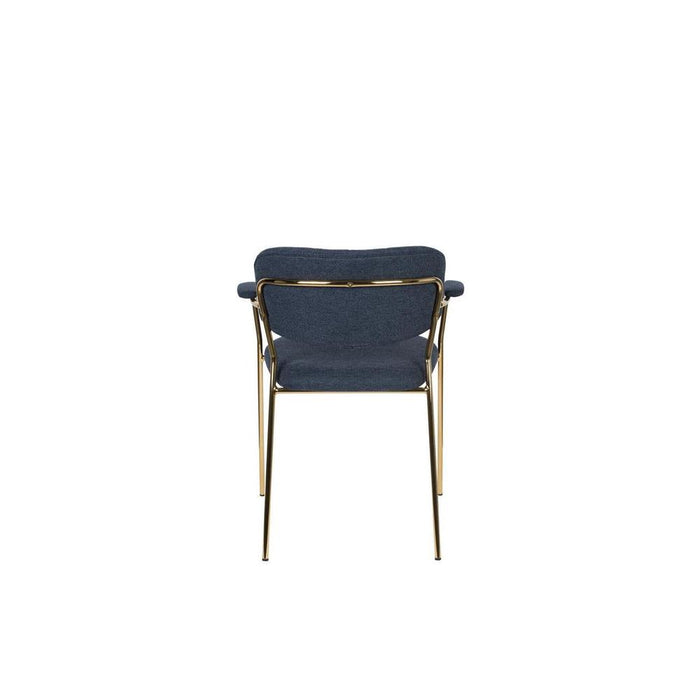 Armstoel Jolien Gold/Dark Blue-Eetkamerstoelen-Creating Home