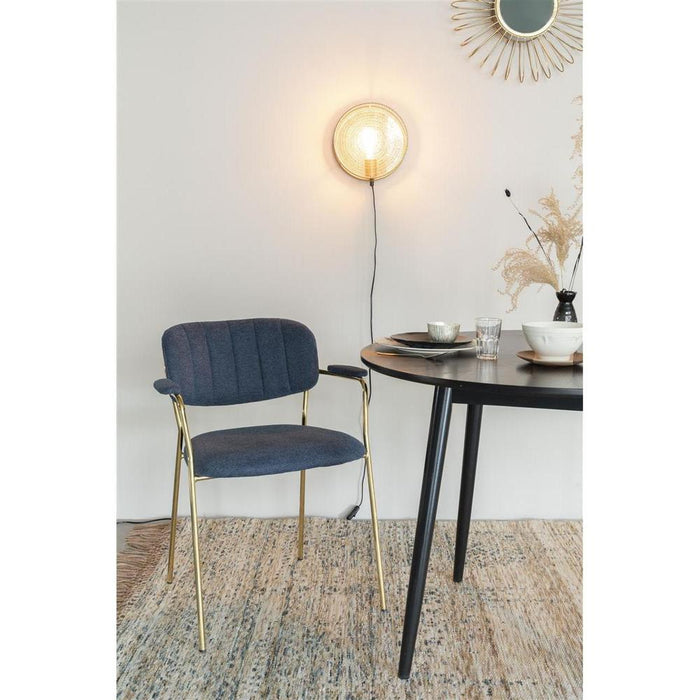 Armstoel Jolien Gold/Dark Blue-Eetkamerstoelen-Creating Home