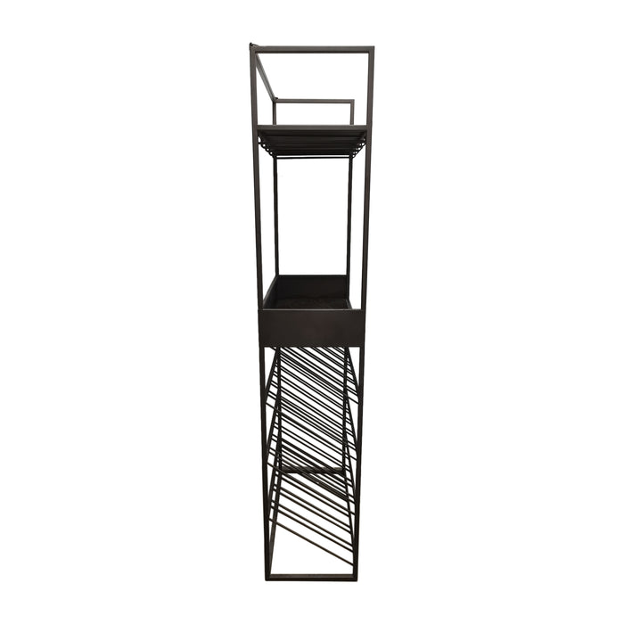 Arto wine rack dark grey base brown marble Grijs