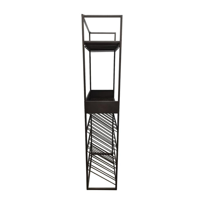 Arto wine rack dark grey base brown marble Grijs-Wijnrekken-PTMD