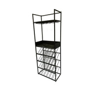 Arto wine rack dark grey base brown marble Grijs-Wijnrekken-PTMD