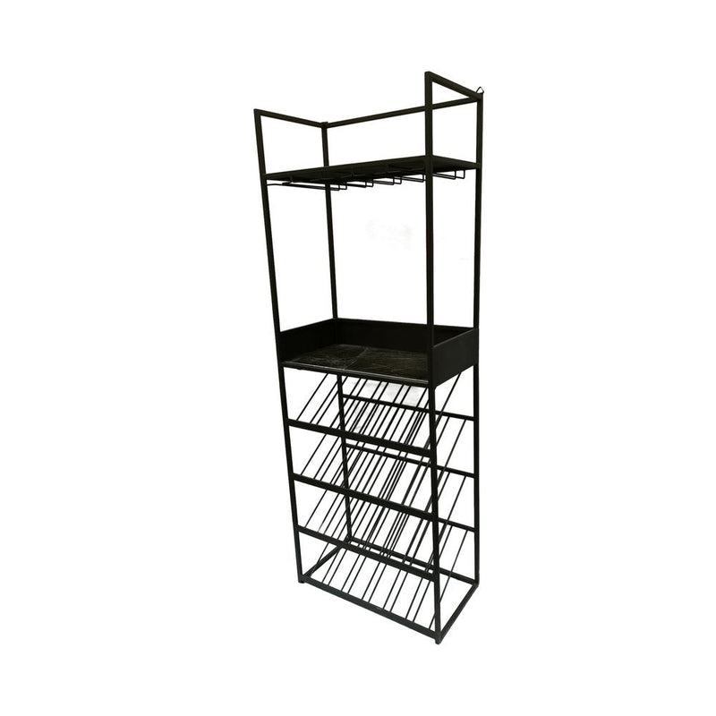 Arto wine rack dark grey base brown marble Grijs-Wijnrekken-PTMD