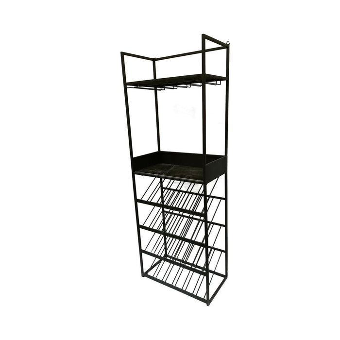 Arto wine rack dark grey base brown marble Grijs-Wijnrekken-PTMD