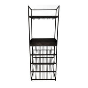 Arto wine rack dark grey base brown marble Grijs-Wijnrekken-PTMD