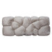 PTMD Nubibus 3-zitsbank in beige polyester met een uniek gewatteerd, organisch design en zachte textuur.