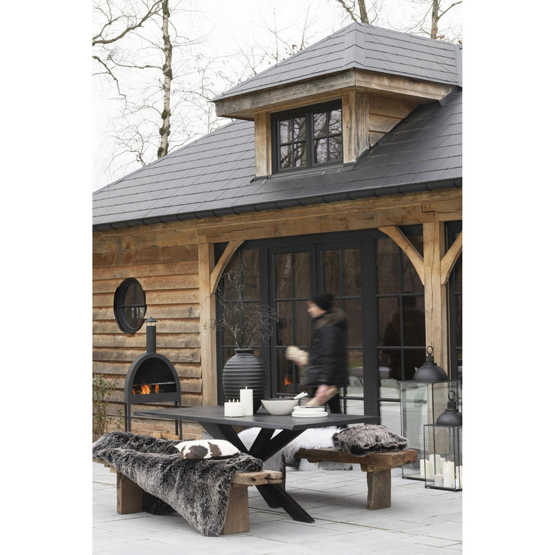 Bankje Brut Gerecycled Hout Bruin 190x38x46 cm-3-Zitsbanken-J-Line