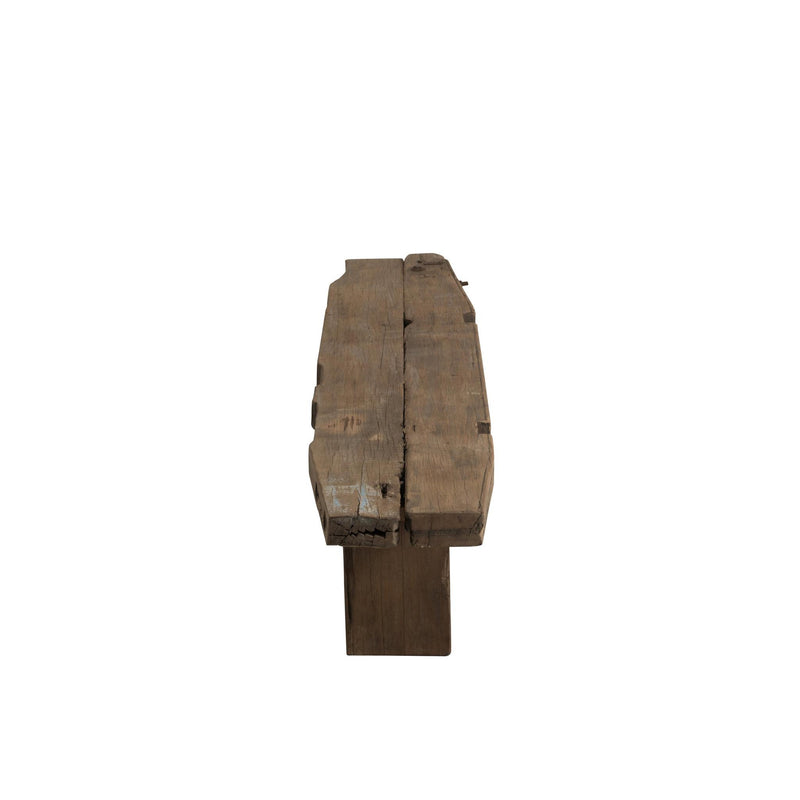 Bankje Brut Gerecycled Hout Bruin 190x38x46 cm-3-Zitsbanken-J-Line