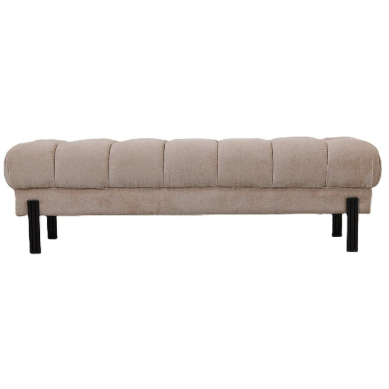 Bankje Melbourne Elegant 100% Polyester Beige 160x47x48 727203-Bankjes-PTMD