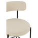 Barkruk Bar Stoel Bouclé Plywood/Polyester Wit/Zwart-Barkrukken-J-Line