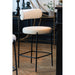 Barkruk Bar Stoel Bouclé Plywood/Polyester Wit/Zwart-Barkrukken-J-Line