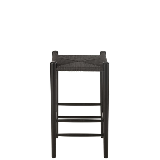 Barkruk Bar Stoel Orient Beech Hout/Rope Zwart 38x38x66.4 cm-Barkrukken-J-Line