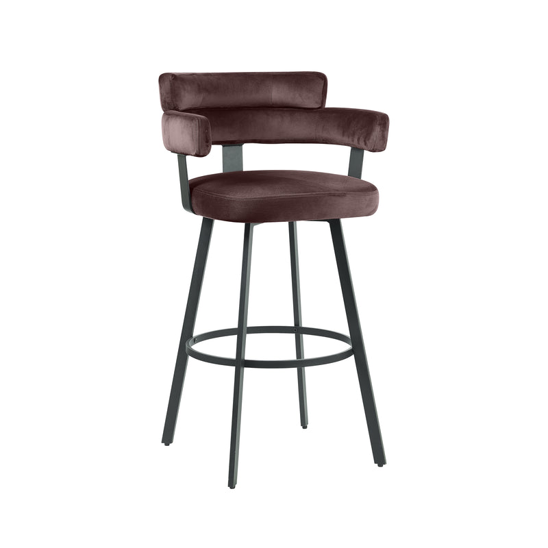 Barkruk Bardio Taupe Fluweel Hoog 56x52x101 cm-Barkrukken-LABEL51
