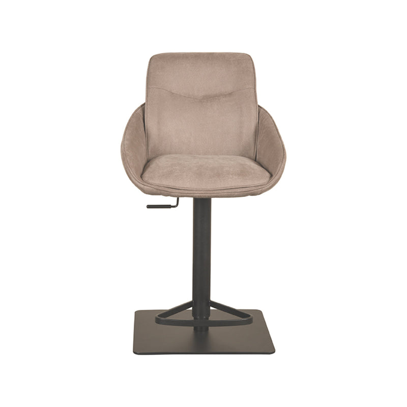 Barkruk Beauty Taupe Micro Suede Gaslift 52x89x113 cm-Barkrukken-LABEL51