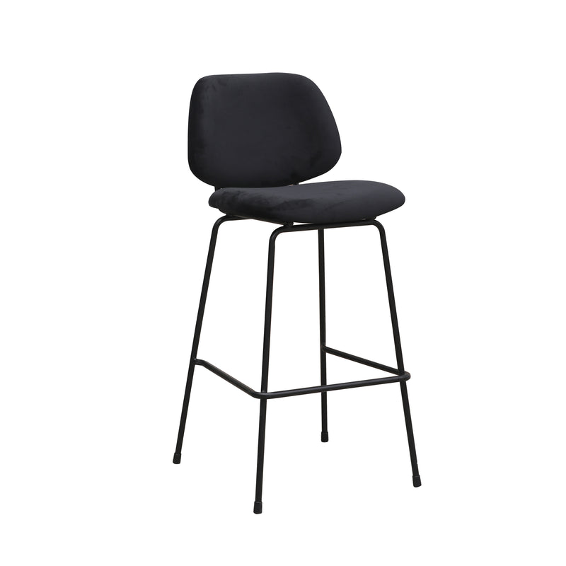 Barkruk Bello Fluweel Zwart 46x53x105 cm-Barkrukken-LABEL51