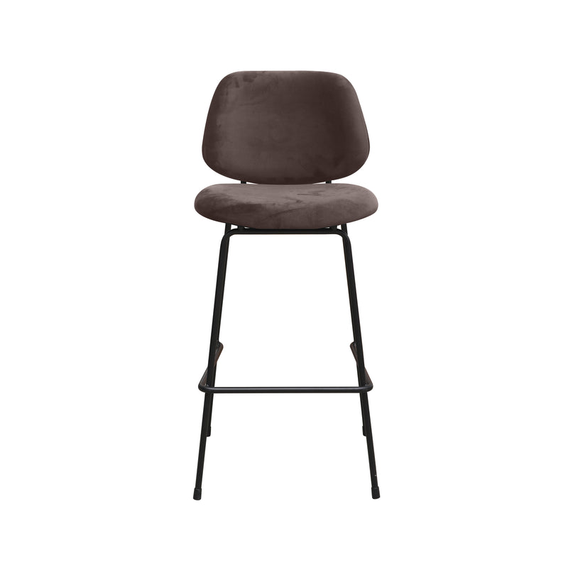 Barkruk Bello Taupe Fluweel Hoog 46x53x105 cm-Barkrukken-LABEL51