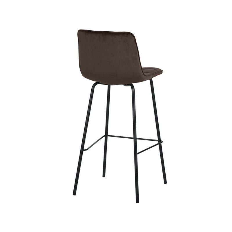 Barkruk Bistro Taupe Fluweel Hoog 44x51x115 cm-Barkrukken-LABEL51