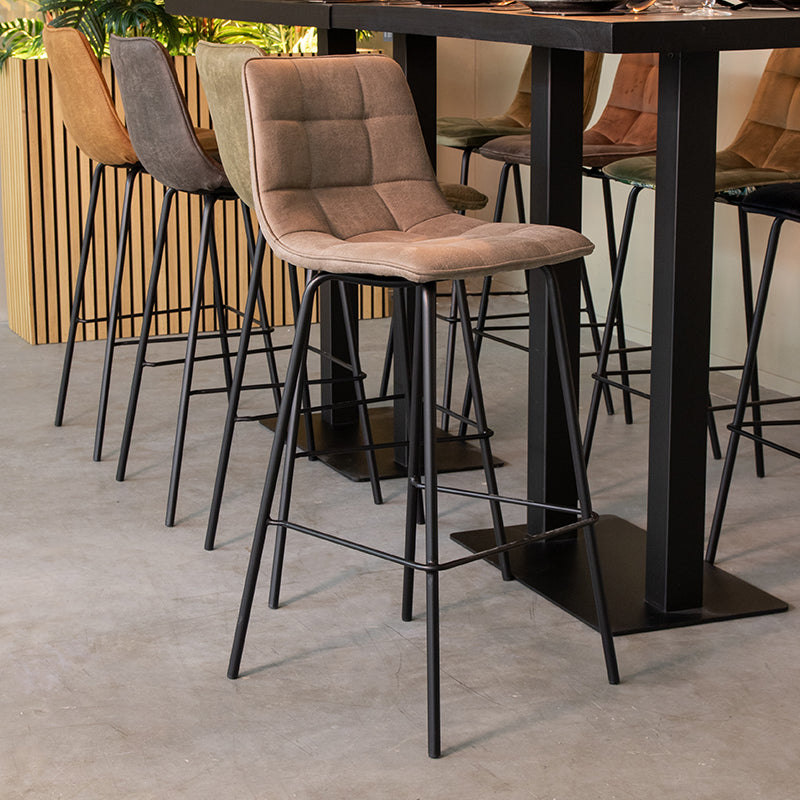 Barkruk Bistro Taupe Micro Suede Hoog 44x51x115 cm-Barkrukken-LABEL51