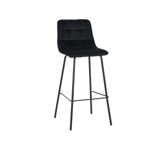 Barkruk Bistro Zwart Fluweel Hoog 44x51x115 cm-Barkrukken-LABEL51