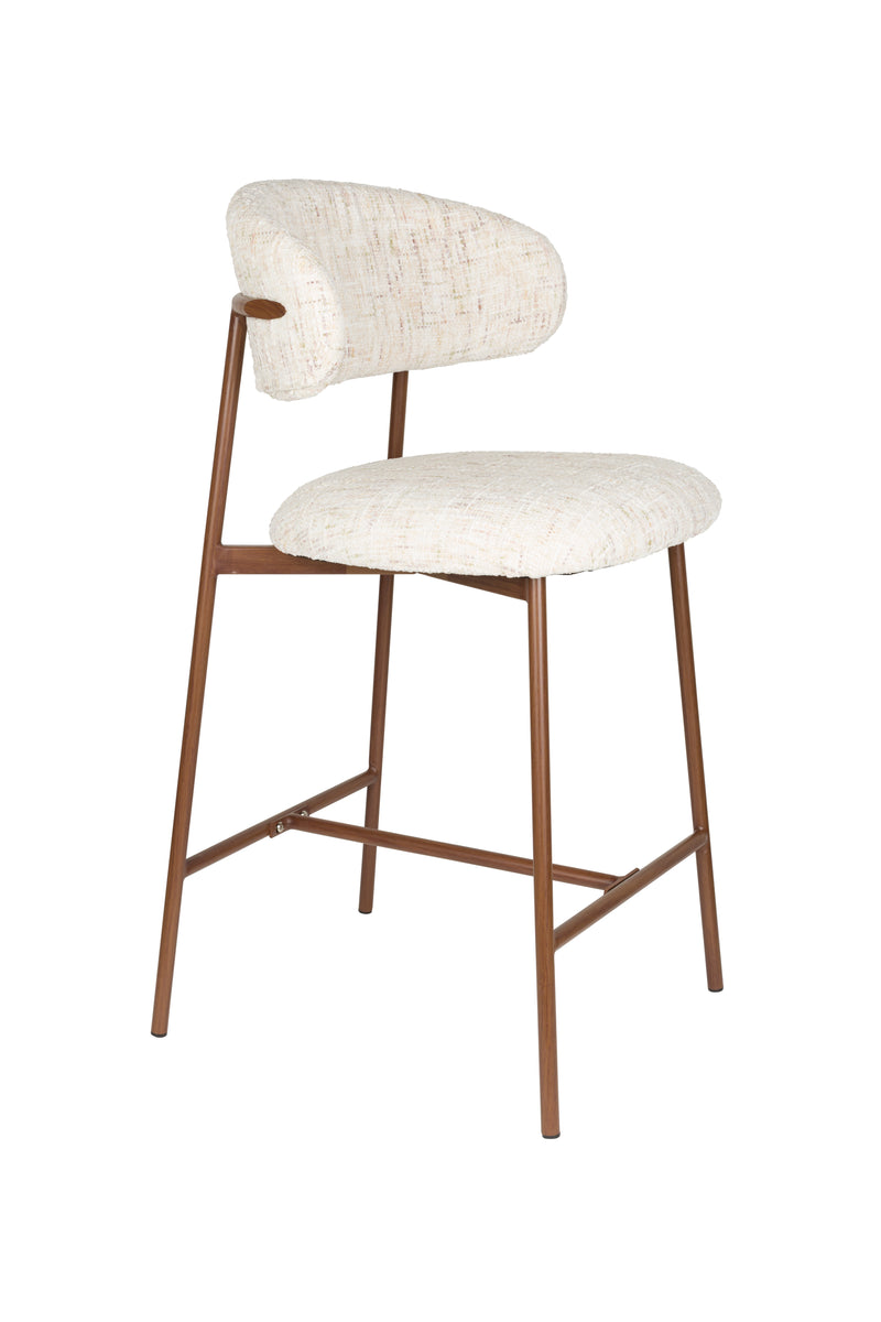 Barkruk Claes Off-white Polyester Wit 65cm-Barkrukken-Creating Home