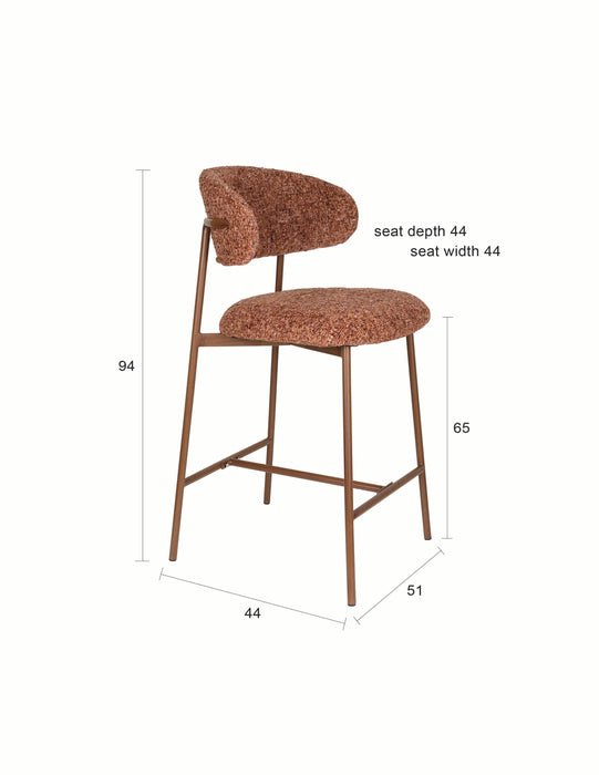 Barkruk Claes Polyester Terracotta 65cm