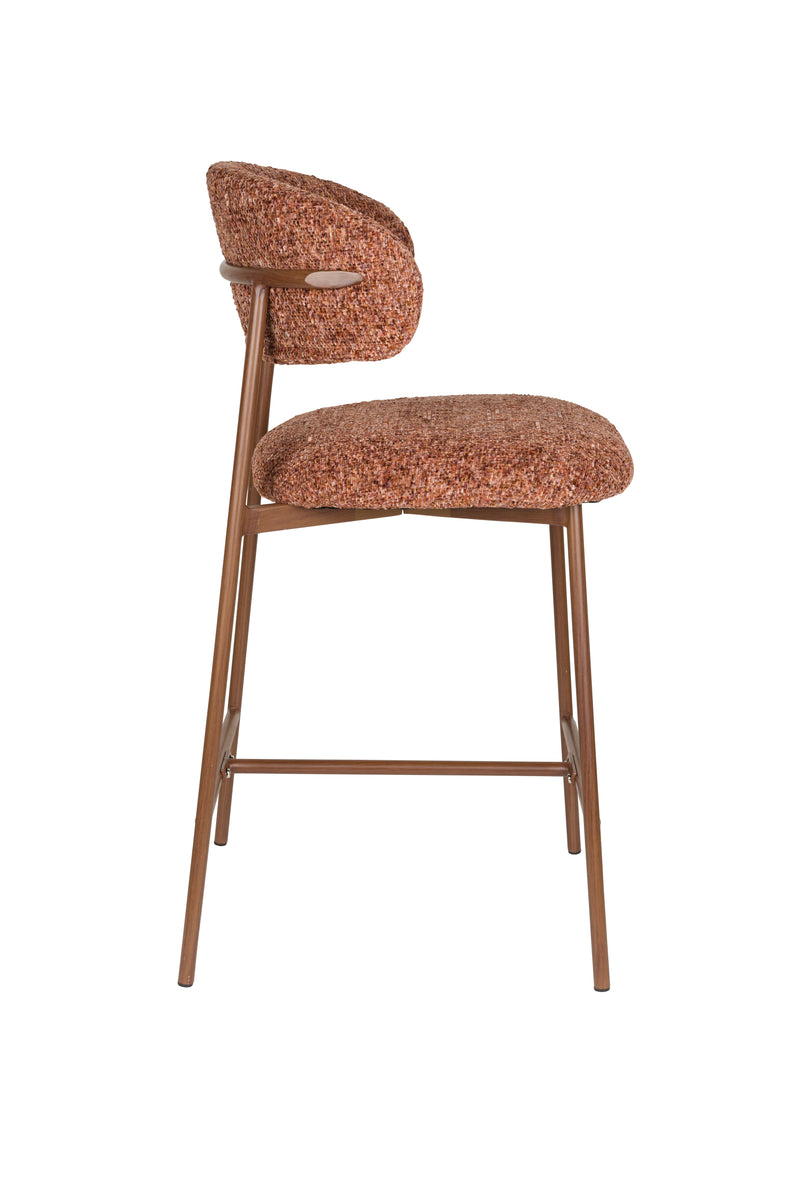 Barkruk Claes Polyester Terracotta 65cm-Barkrukken-Creating Home